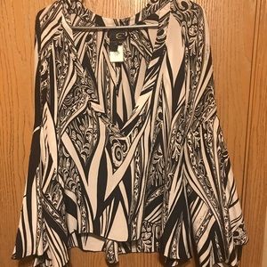 Cavalli silk blouse with bell sleeves